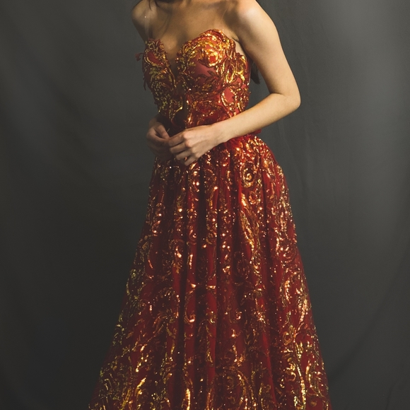 SAMPLE GOWN ONLY- CHARLOTTE Lehenga Saree Inspired Wedding Gown Set - Picture 10 of 11